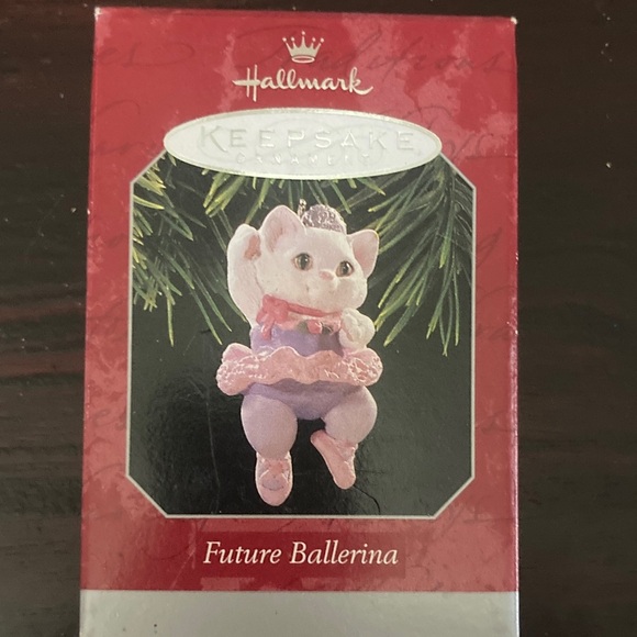 Hallmark Other - Hallmark Vintage 1998 Keepsake Pink and Purple Ballerina Cat Ornament